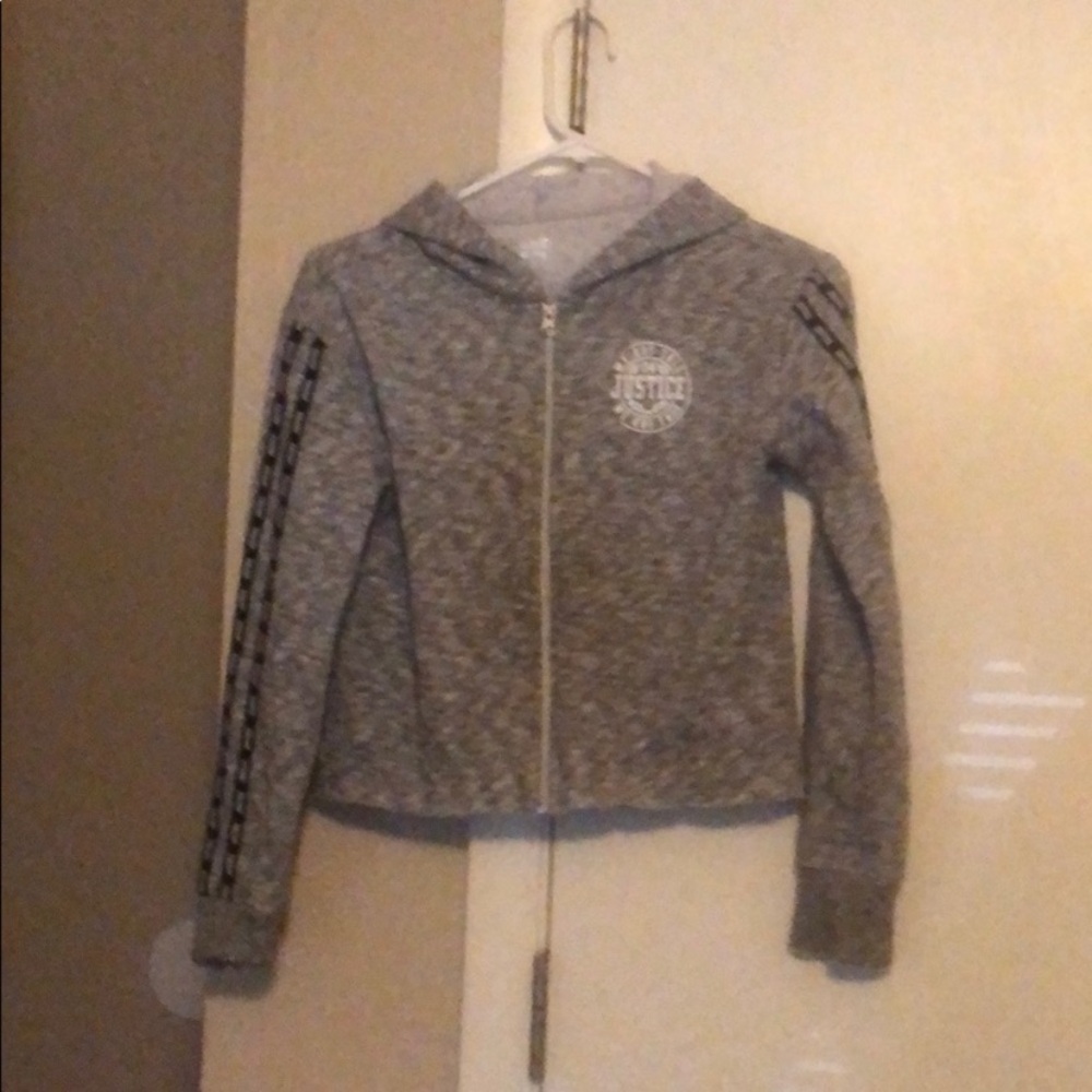 Justice crop hoodie gray size 12